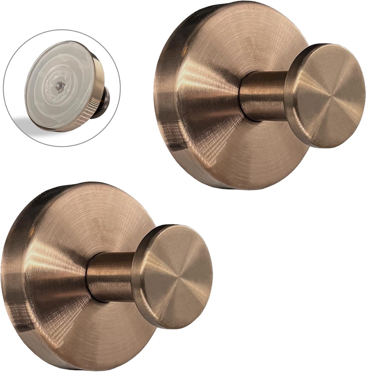 Ganchos ventosa ducha bronce acero inox 2 pzas