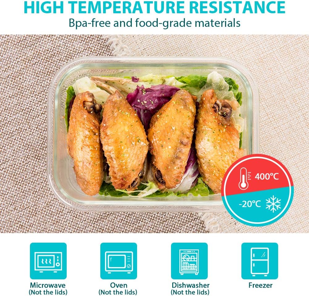 24 Contenedores vidrio herméticos Bento 12 tapas