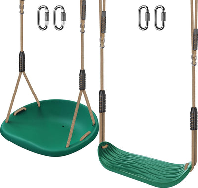 2 Asientos Columpio Plástico Cuerda Ajustable Niños Adultos