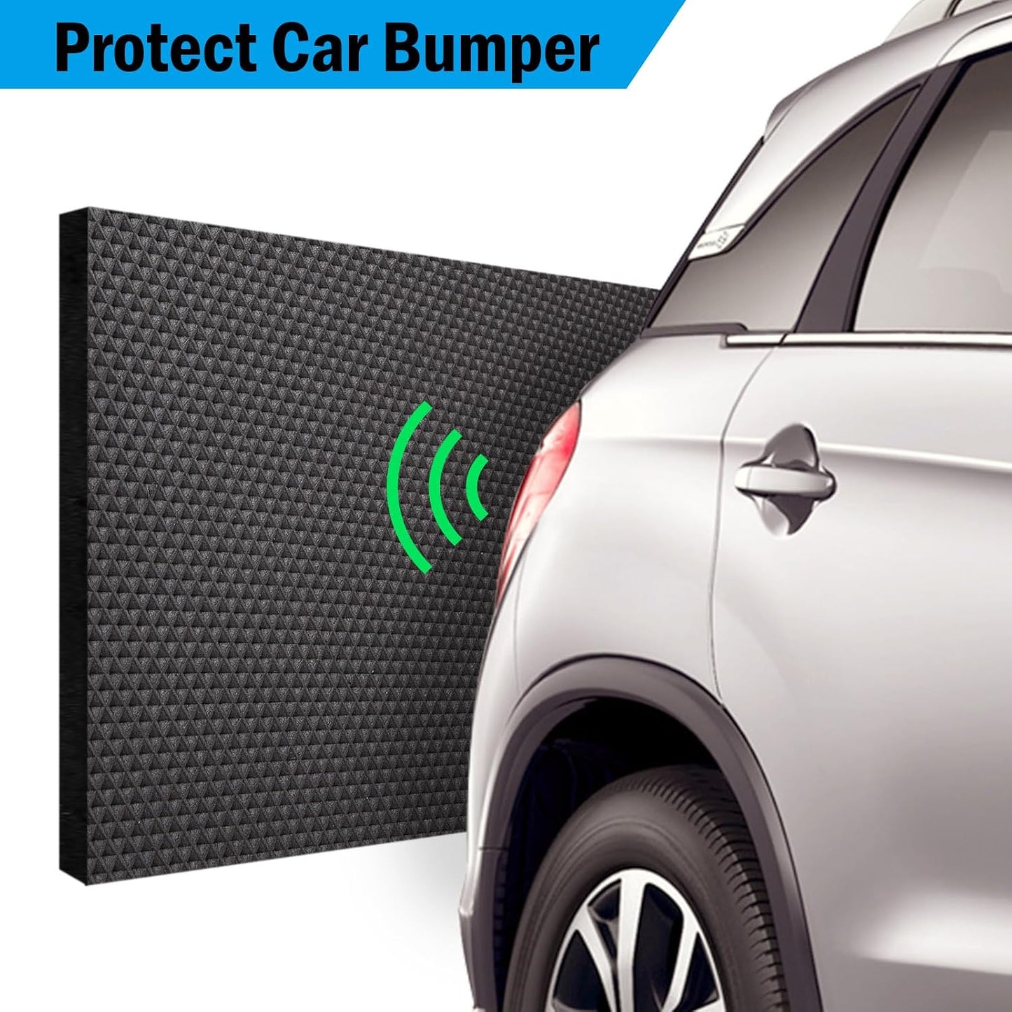Protector pared garaje espuma 79x8pulg pack 2 negro