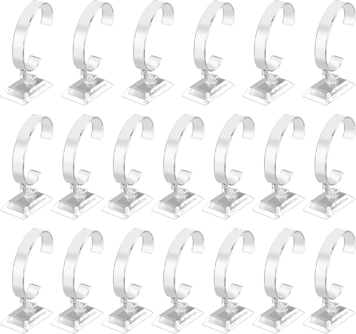 20 Soportes Plástico Tipo C para Joyas y Brazaletes