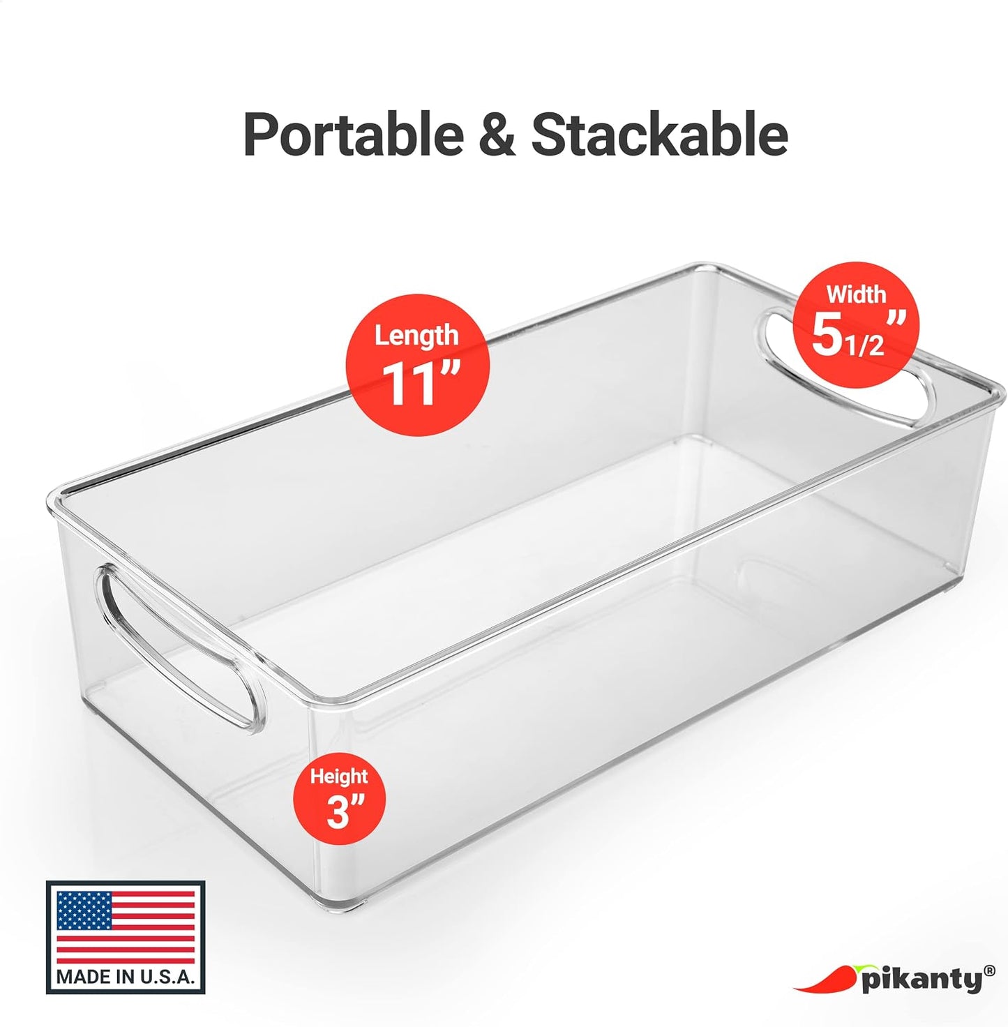 Contenedor nevera 11" con asas transparente plástico