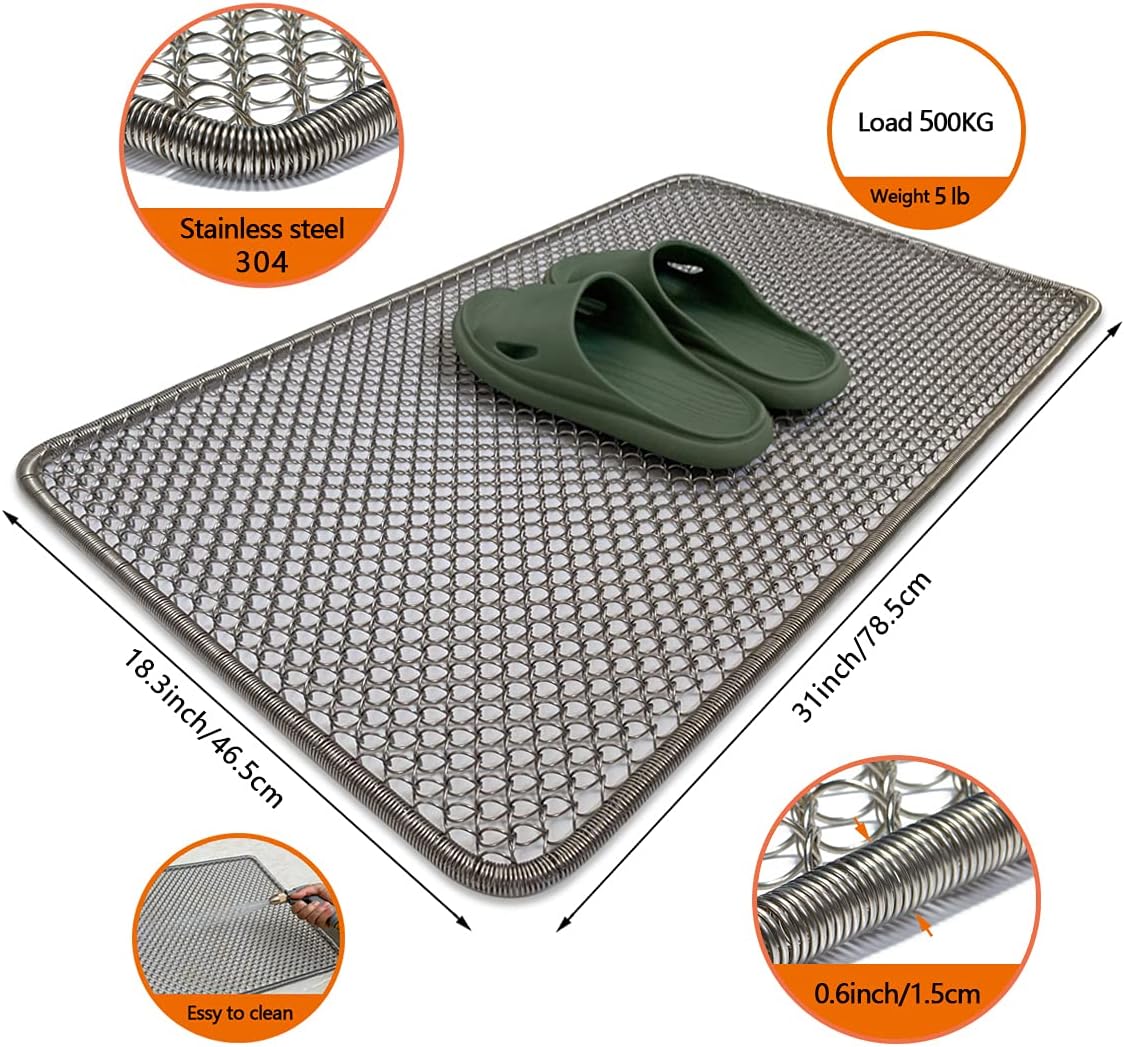 Tapete metal puerta entrada impermeable resistente 18.5x31