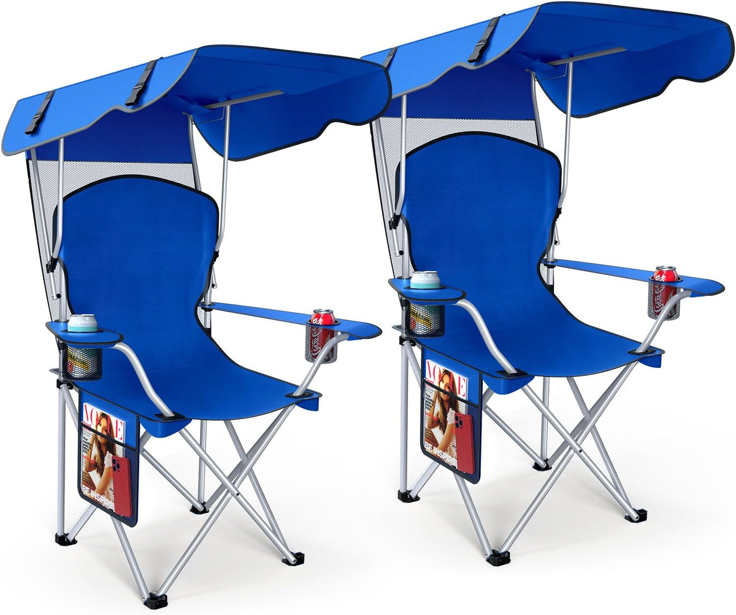 Silla camping plegable con dosel Oxford 600D duradera
