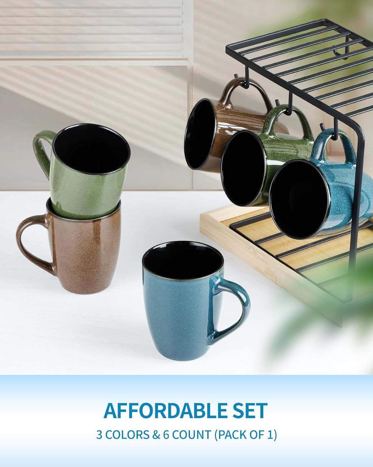 Taza cerámica 12oz para café con asa marrón