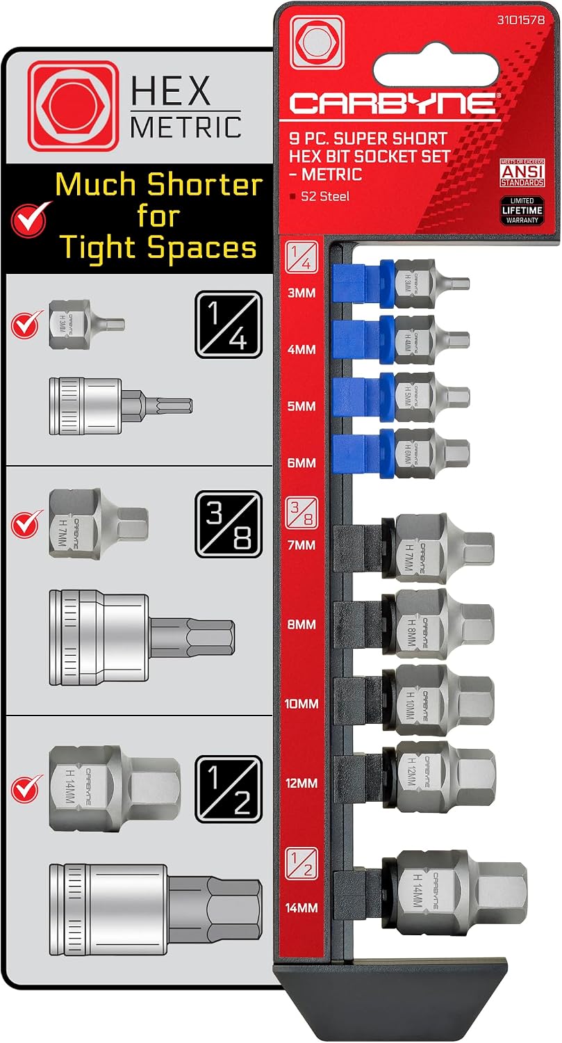 Set dados hexagonales 9 pzas 0.118-0.551pulg