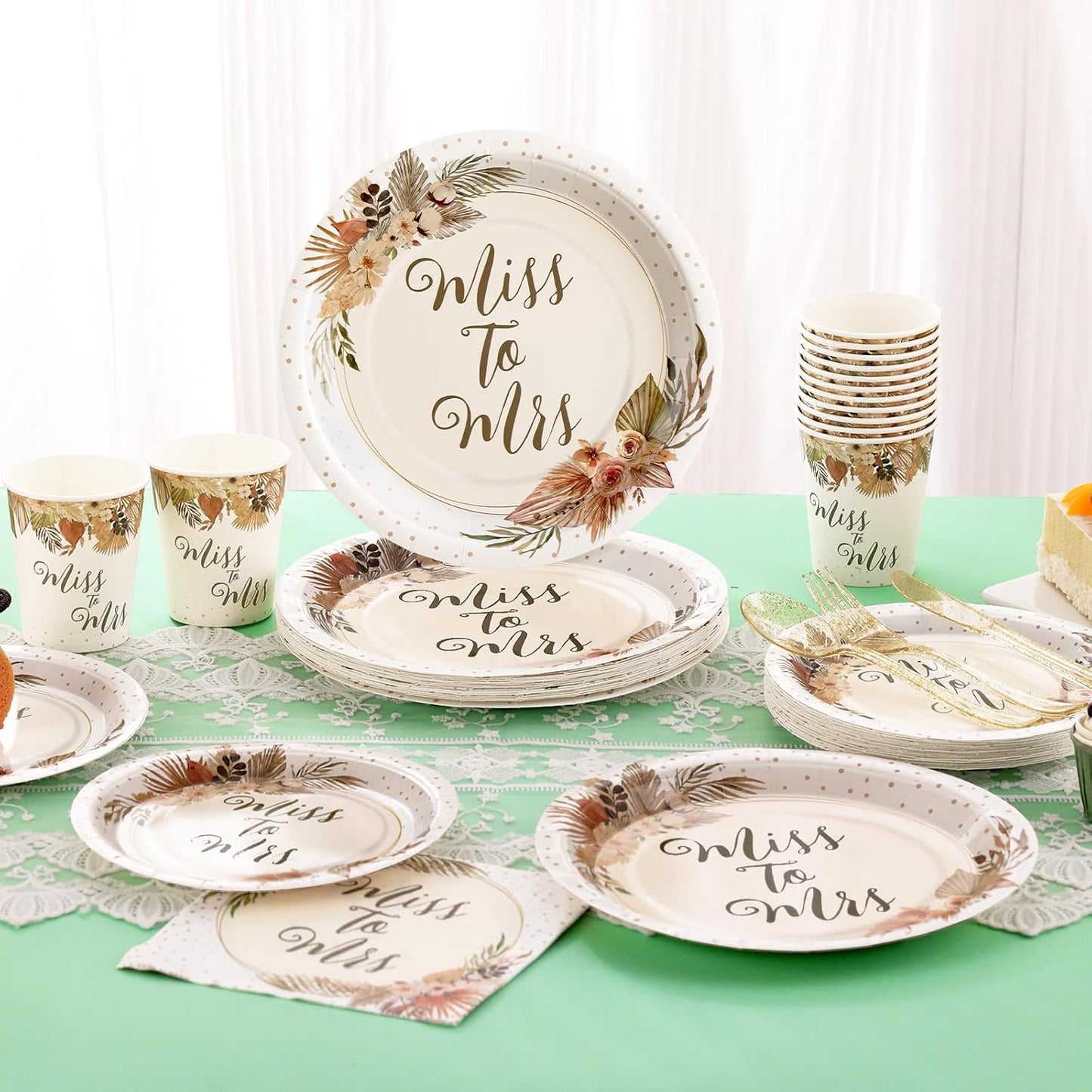 Decoraciones bohemias despedida soltera 168 pzas platos servilletas