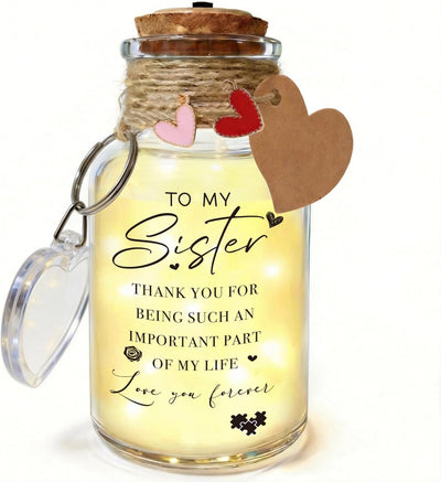 Tarro de Memoria Iluminado Regalo para Hermana