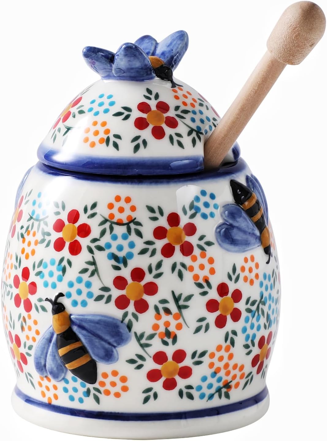 Tarro miel 10oz con cuchara tapa estilo granja