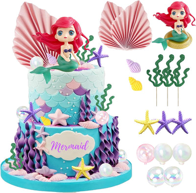 16 Adornos Sirena para Tartas Bajo el Mar Boda Cumpleaños