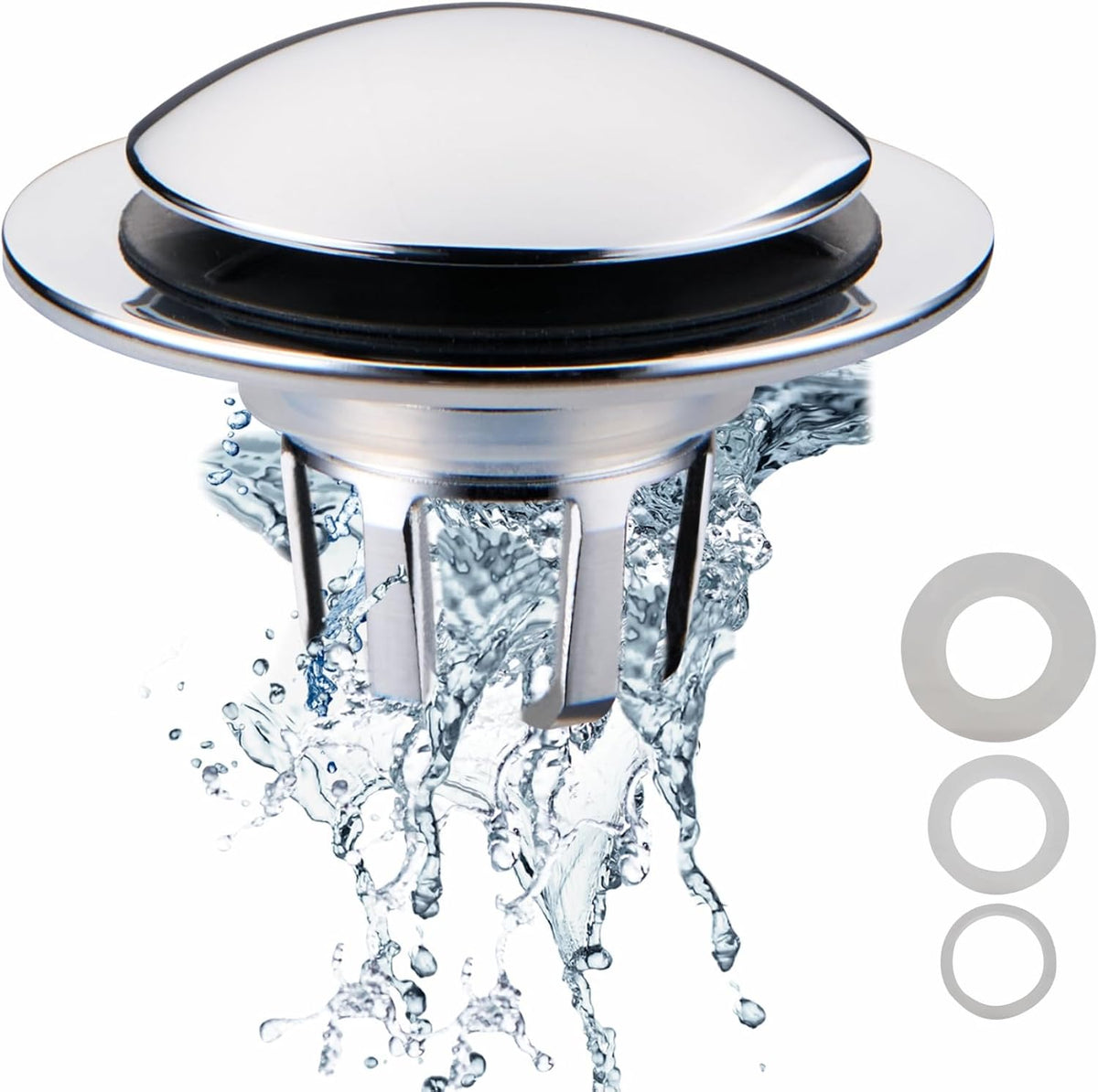 Tapón drenaje cromado baño colador universal antiobstrucción