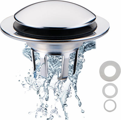 Tapón drenaje cromado baño colador universal antiobstrucción