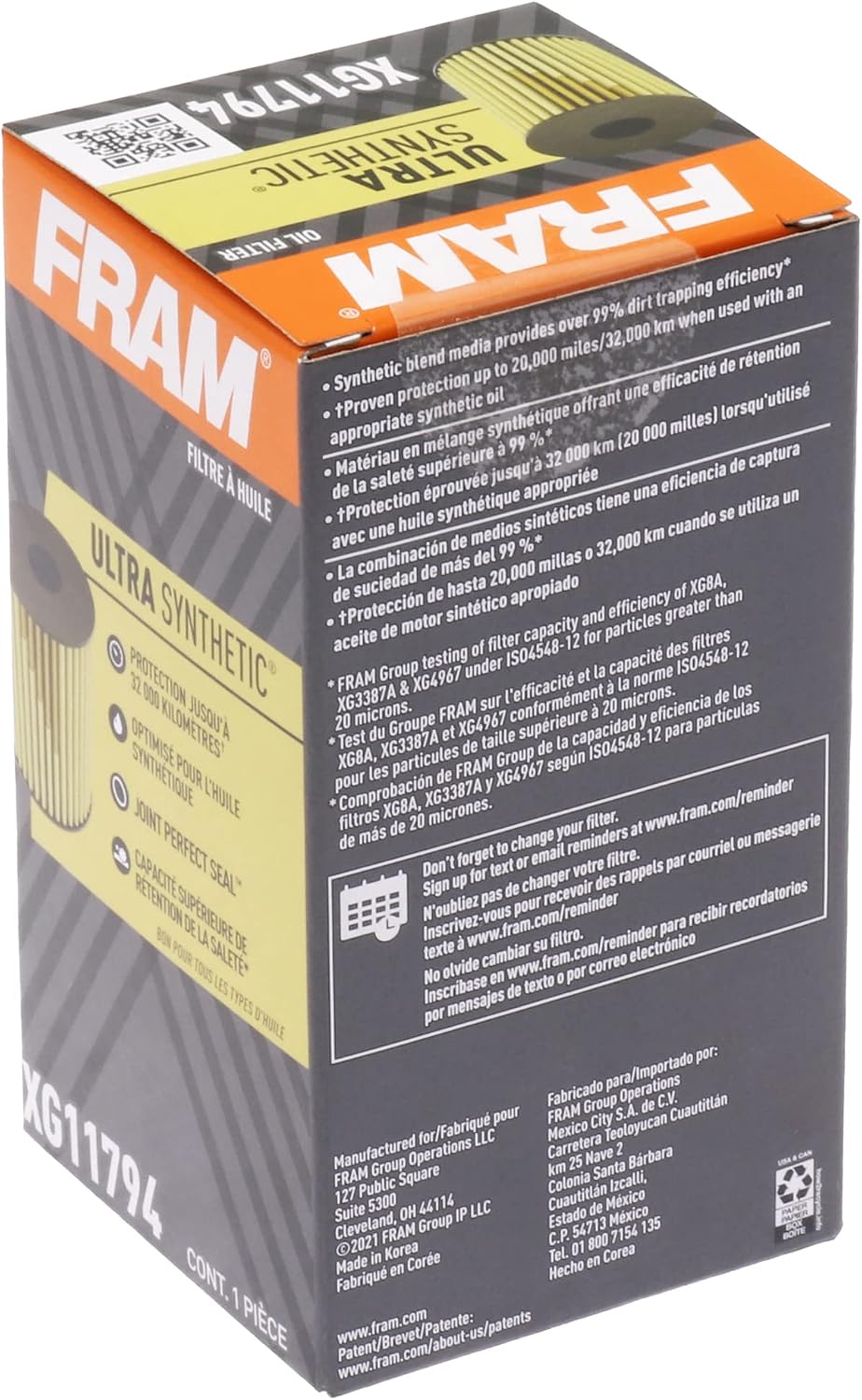 Filtro aceite sintético SureGrip XG11794 pack 1
