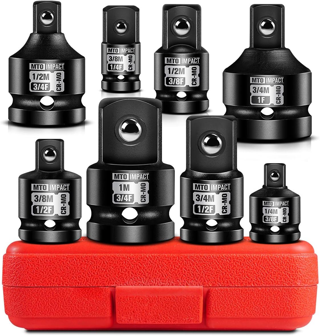 Set 8 Pzas Adaptador Llaves Vaso Impacto 1/4-3/4