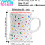 Taza café rosa con chispas arco iris cerámica blanca