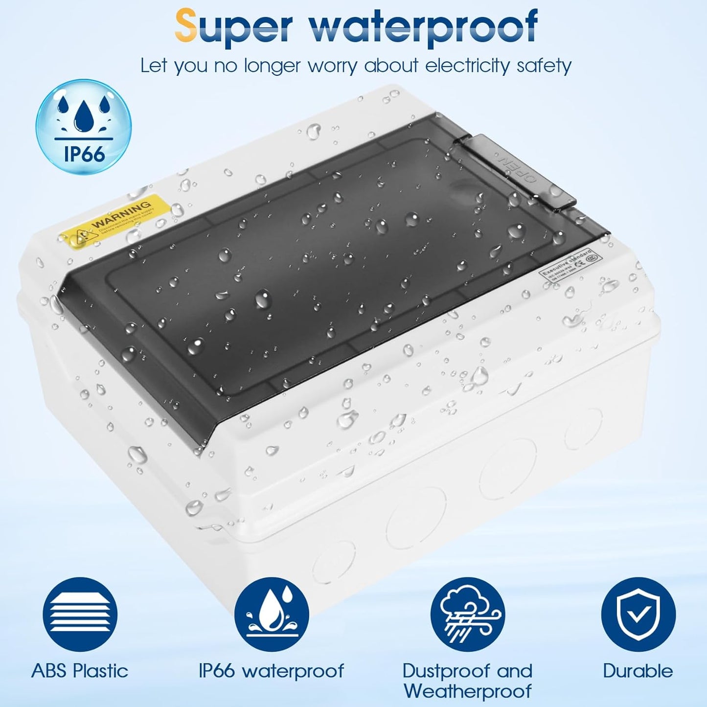 Caja disyuntor exterior con cubierta transparente