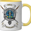 Taza Cerámica Tartán con Espadas Amarillo Blanco