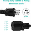 2 Cables Extensión 6" 12AWG 15Amp Adaptador 5-15P a 20Amp