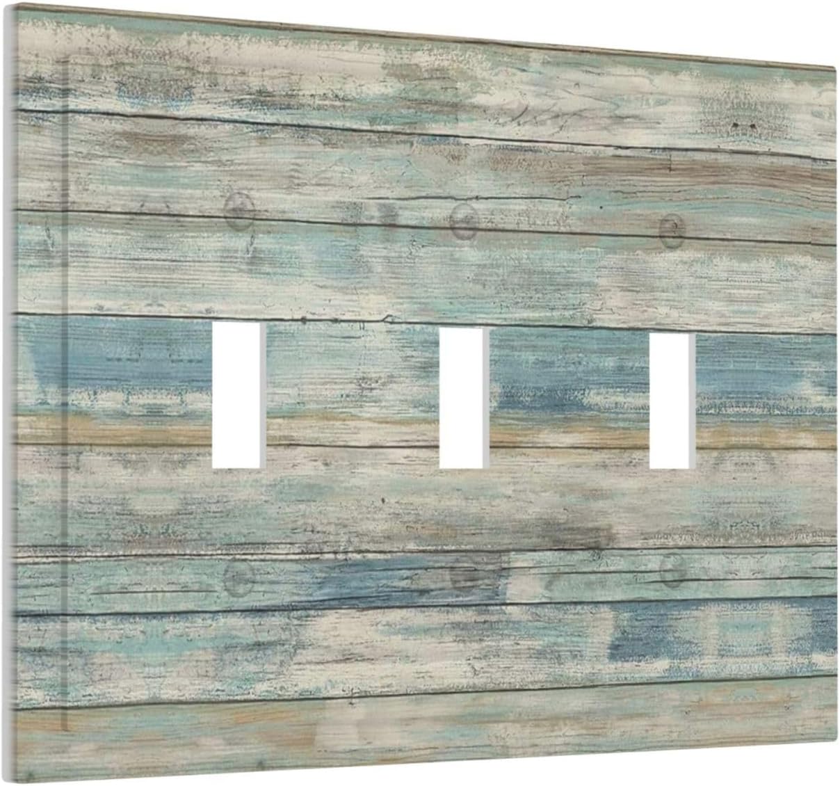 Panel madera interruptor luz triple pared decorativa