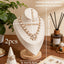 2 Soportes Terciopelo Beige Base Bambú Ajustable