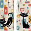 Set 2 Servilletas cocina estilo Mid Century abstracta 18x26