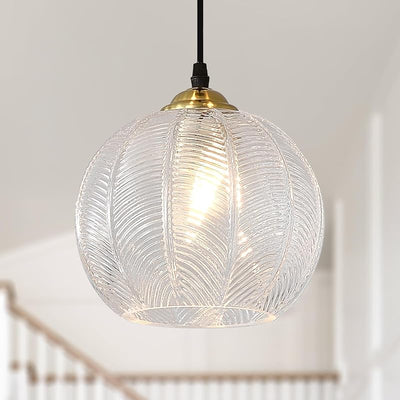 Lámpara colgante vidrio transparente candelabro globo grande