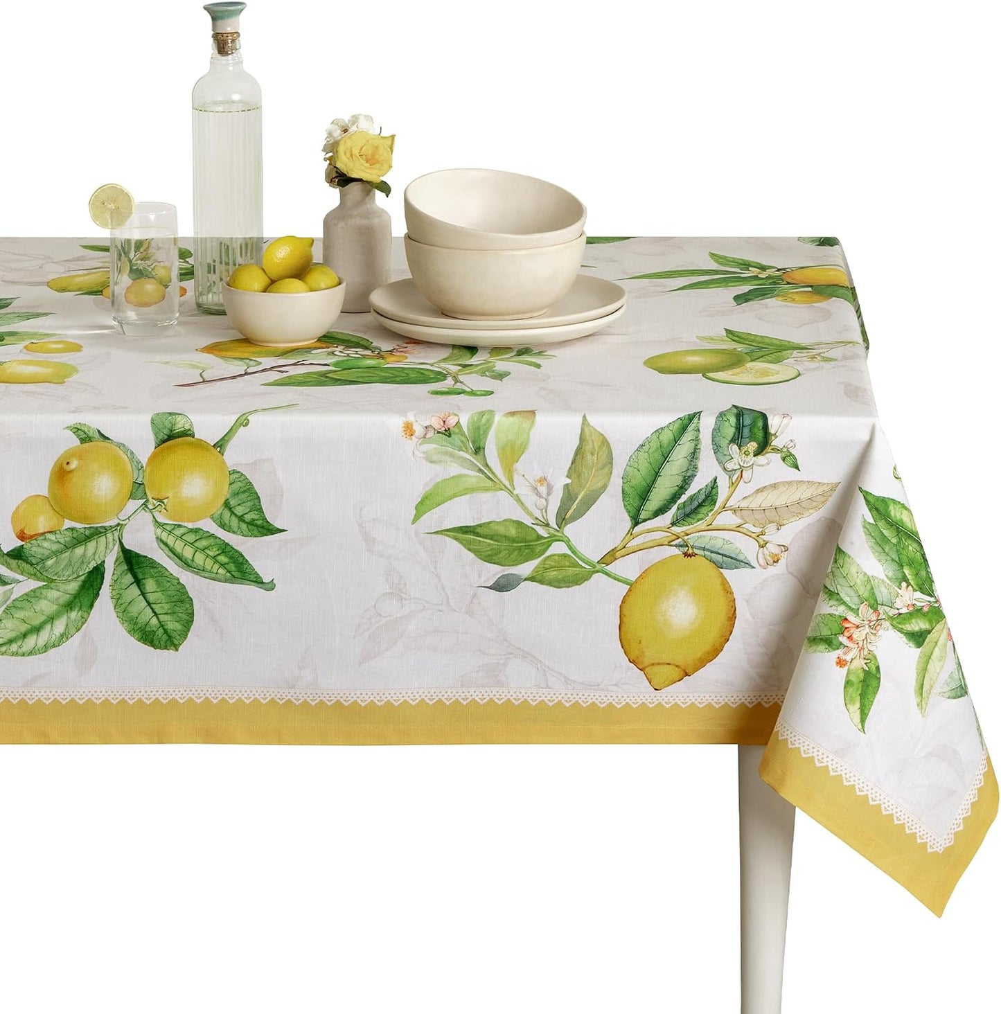 Mantel cuadrado algodón patrón limoncello 54x54pulg