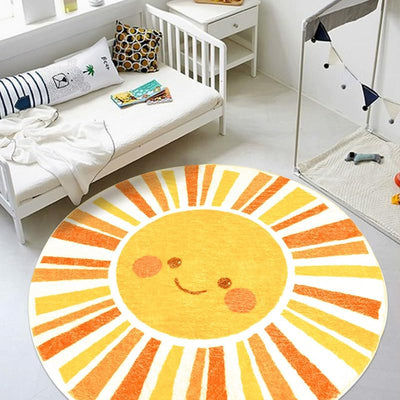 Alfombra bohemia redonda para niños dormitorio set