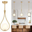 Luces colgantes doradas globo cristal blanco cocina comedor 1 pack