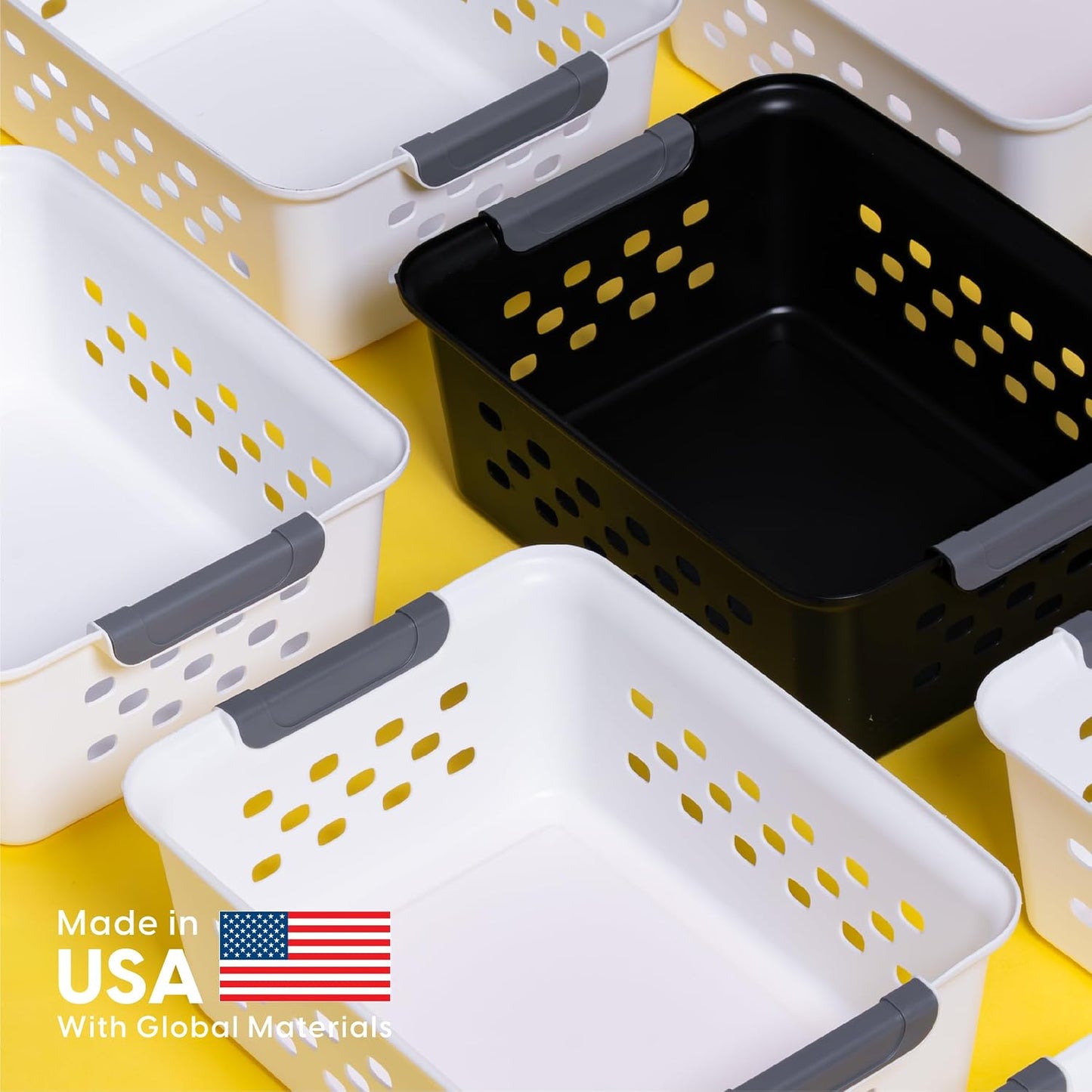 6 Cestas Plástico Organizadoras Apilables Multiusos