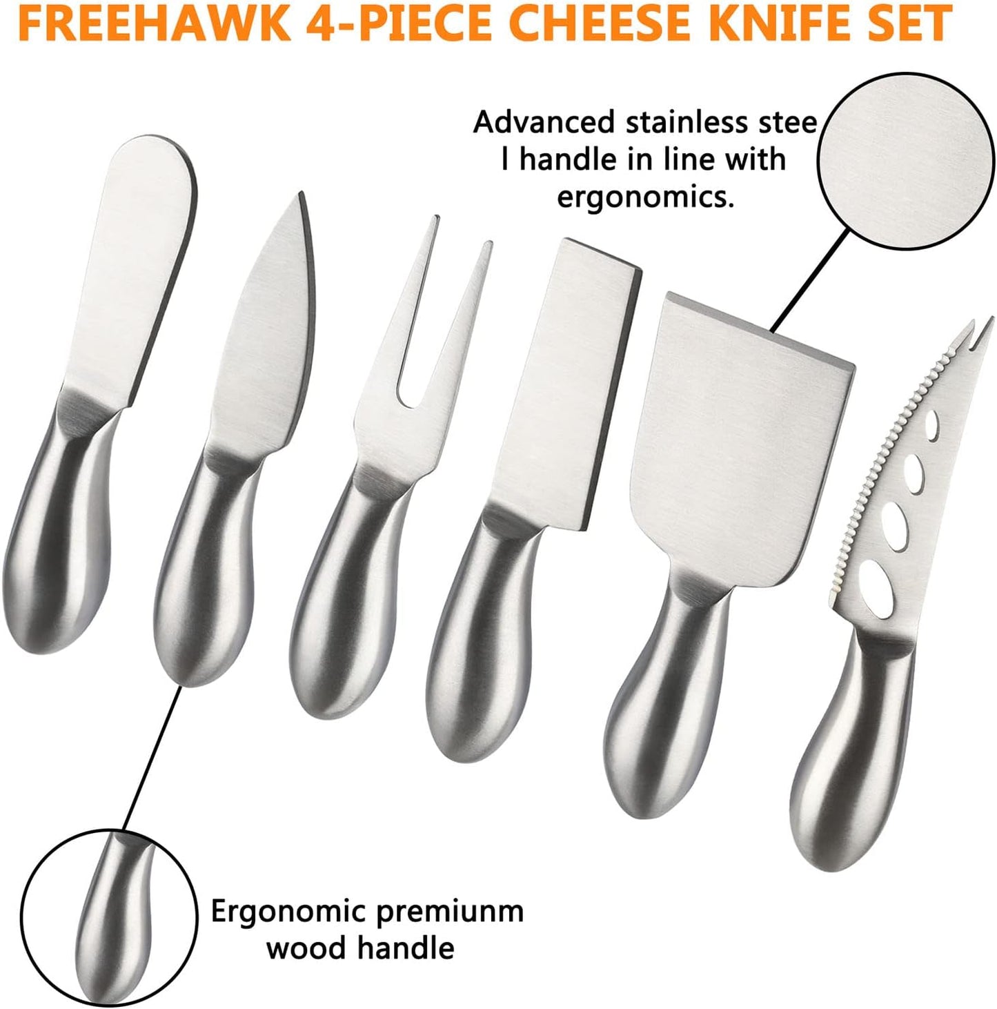 Set cuchillos esparcidores queso acero inox