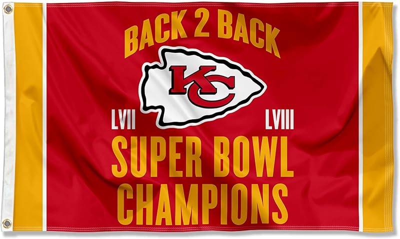 Bandera Kansas City Chiefs 2024 Super Bowl 3x5ft