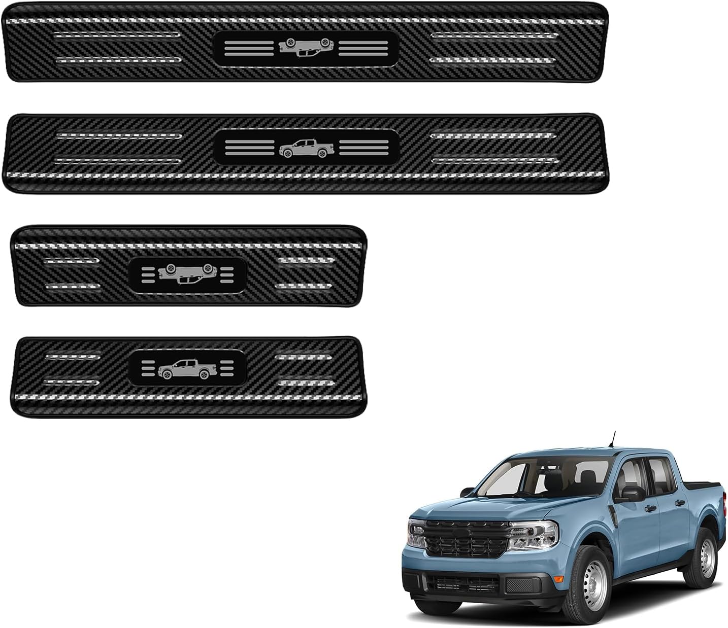 4 Pzas Protectores Borde Puerta Ford Maverick 22-26 Acero