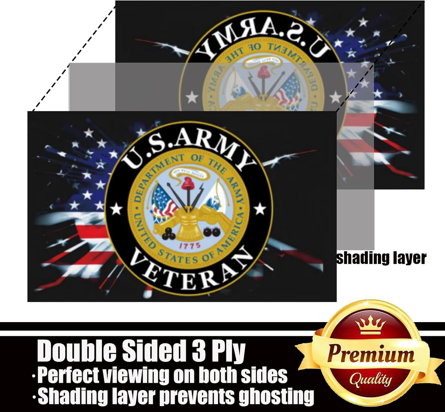 Bandera veterano EE.UU. 3x5 poliéster duradero