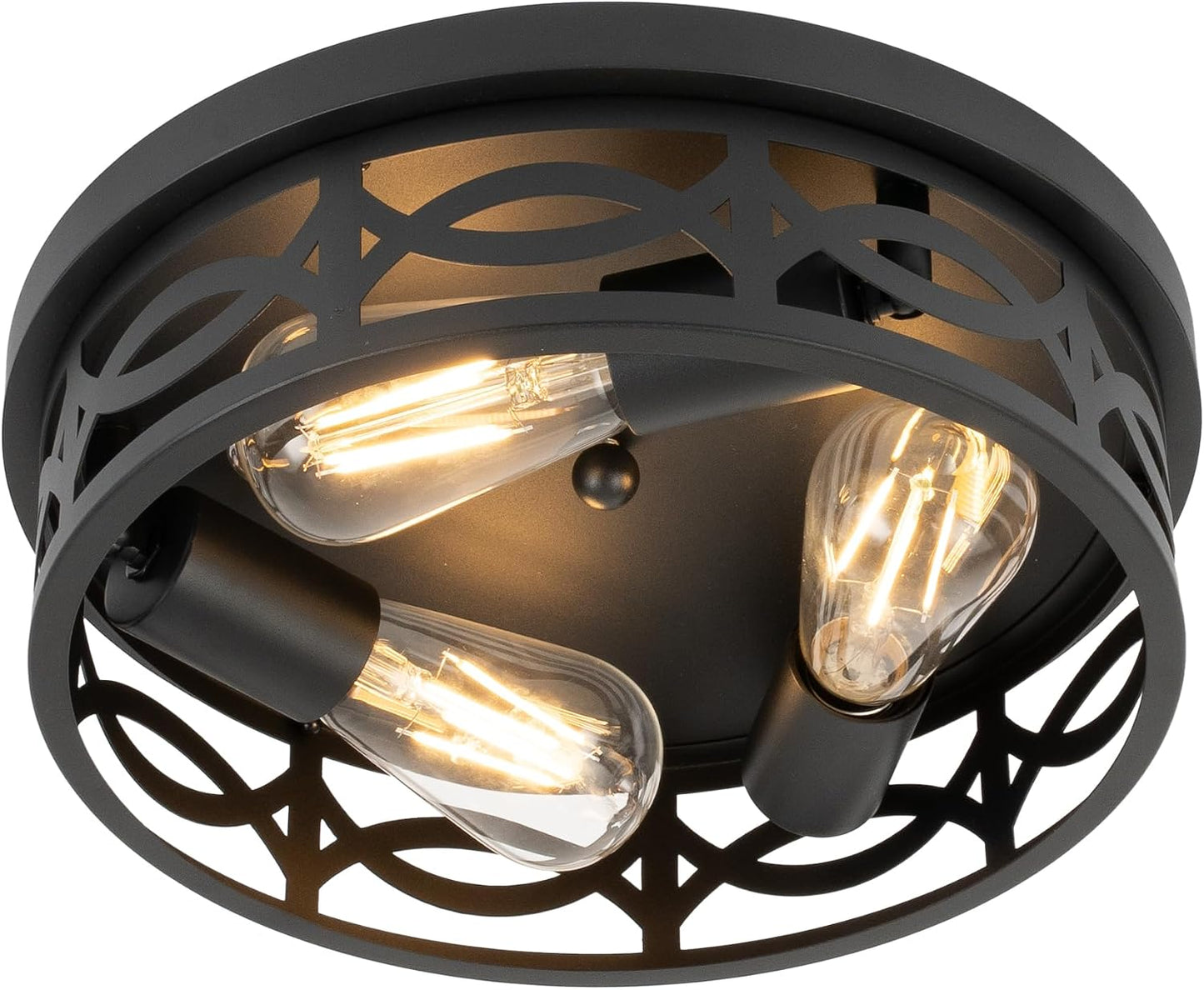 Lámpara techo negra 13pulg 3 luces moderna para pasillo cocina