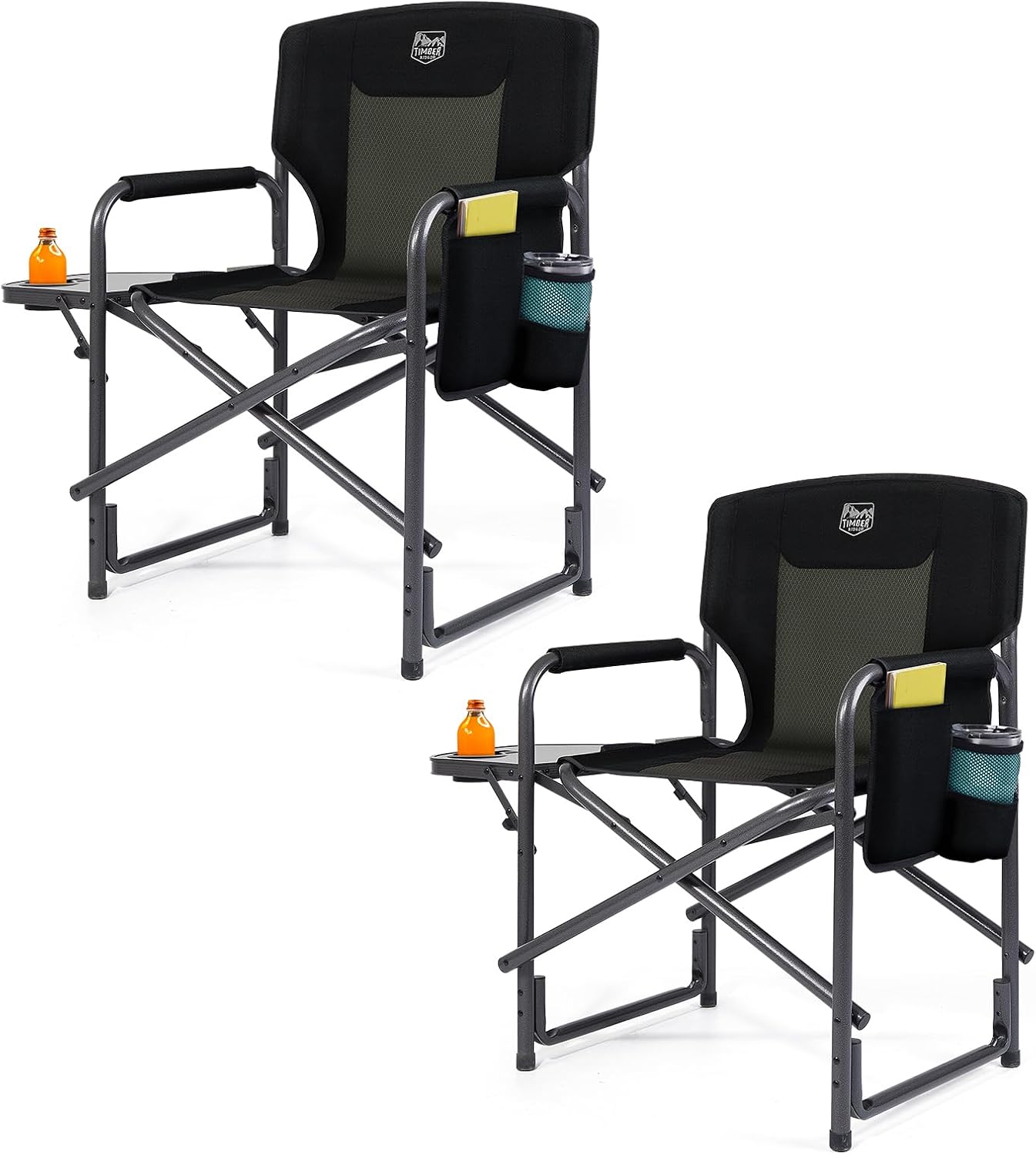 Silla campamento aluminio gran tamaño mesa auxiliar 400lb