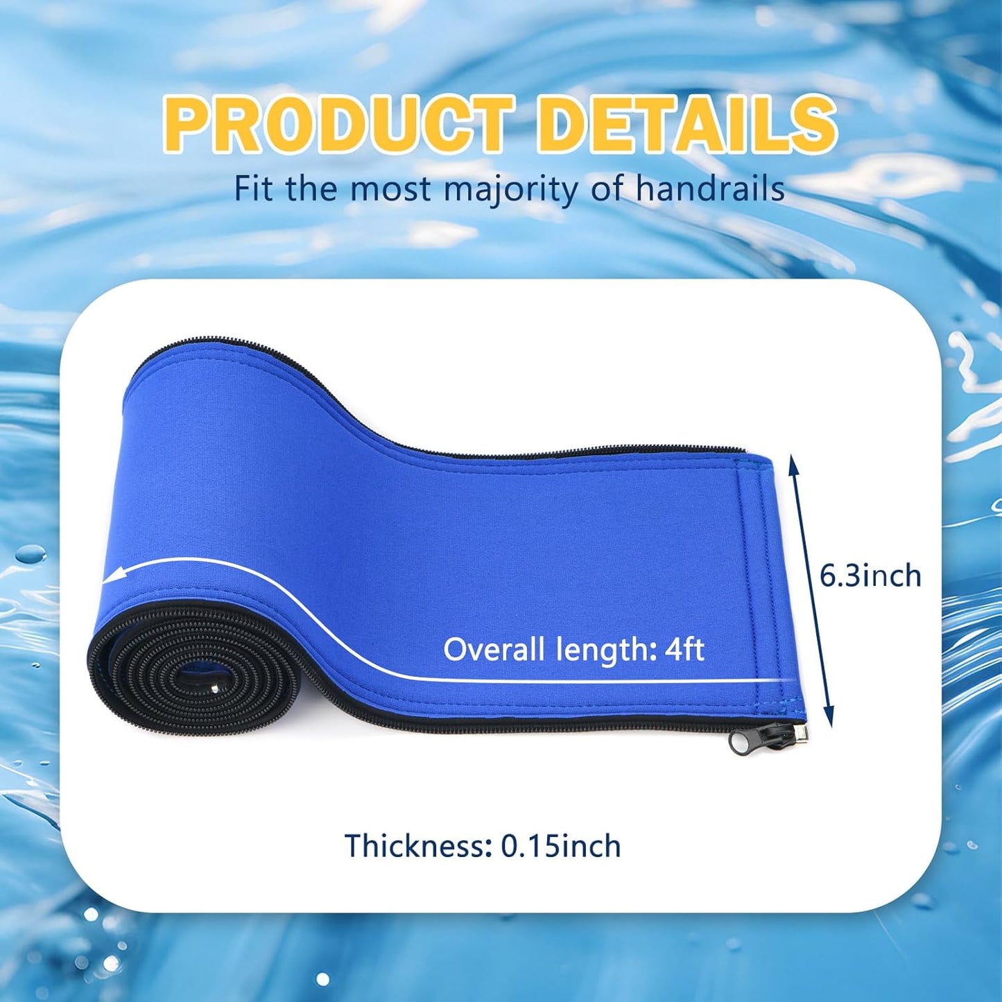 Fundas pasamanos piscina 4ft con cremallera barandilla 48pulg