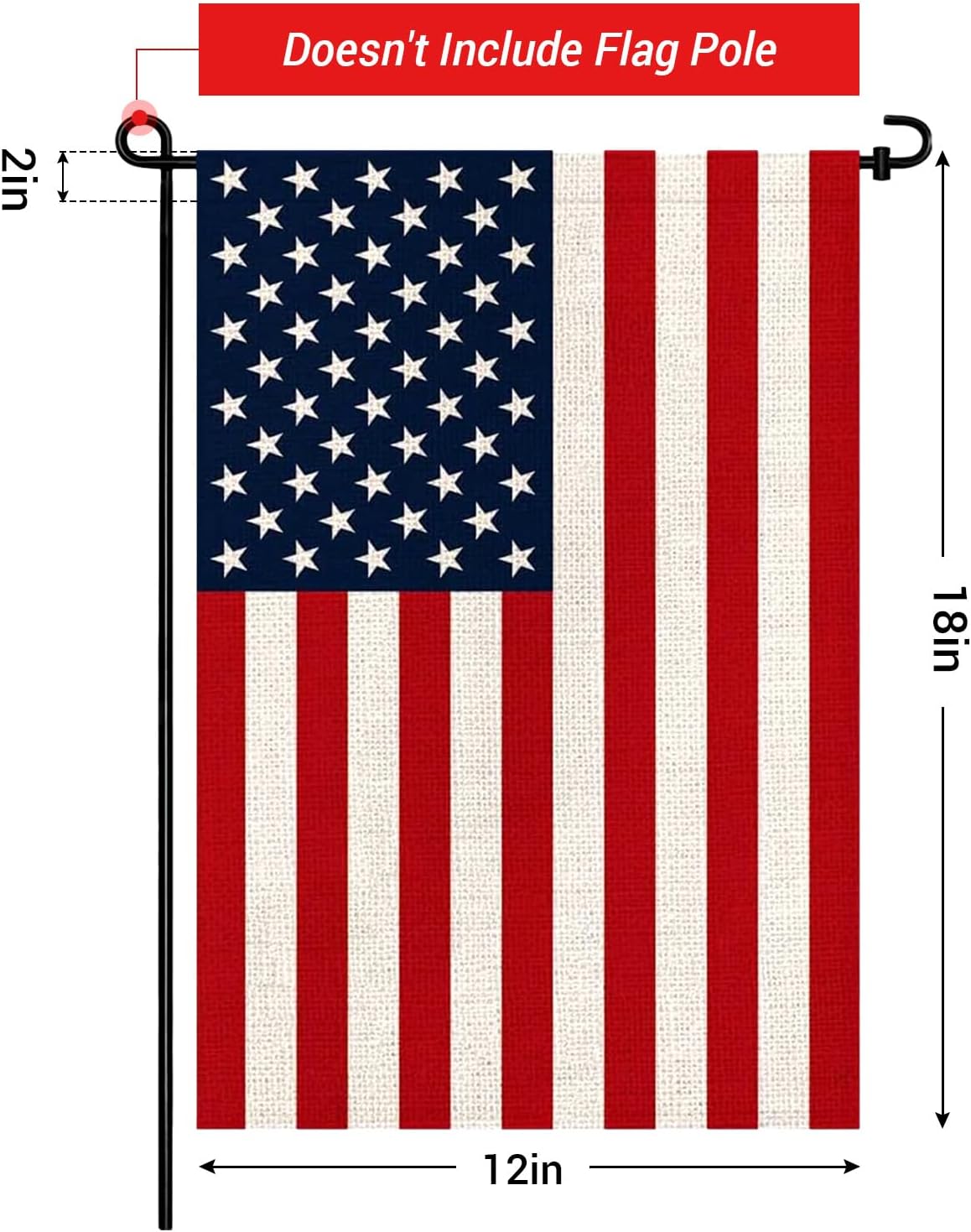 Banderas jardín EE. UU. 12x18pulg arpillera doble cara