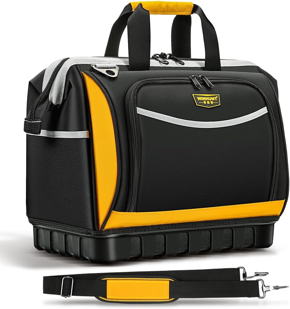 Maletín herramientas negro amarillo fondo rígido 40,6cm