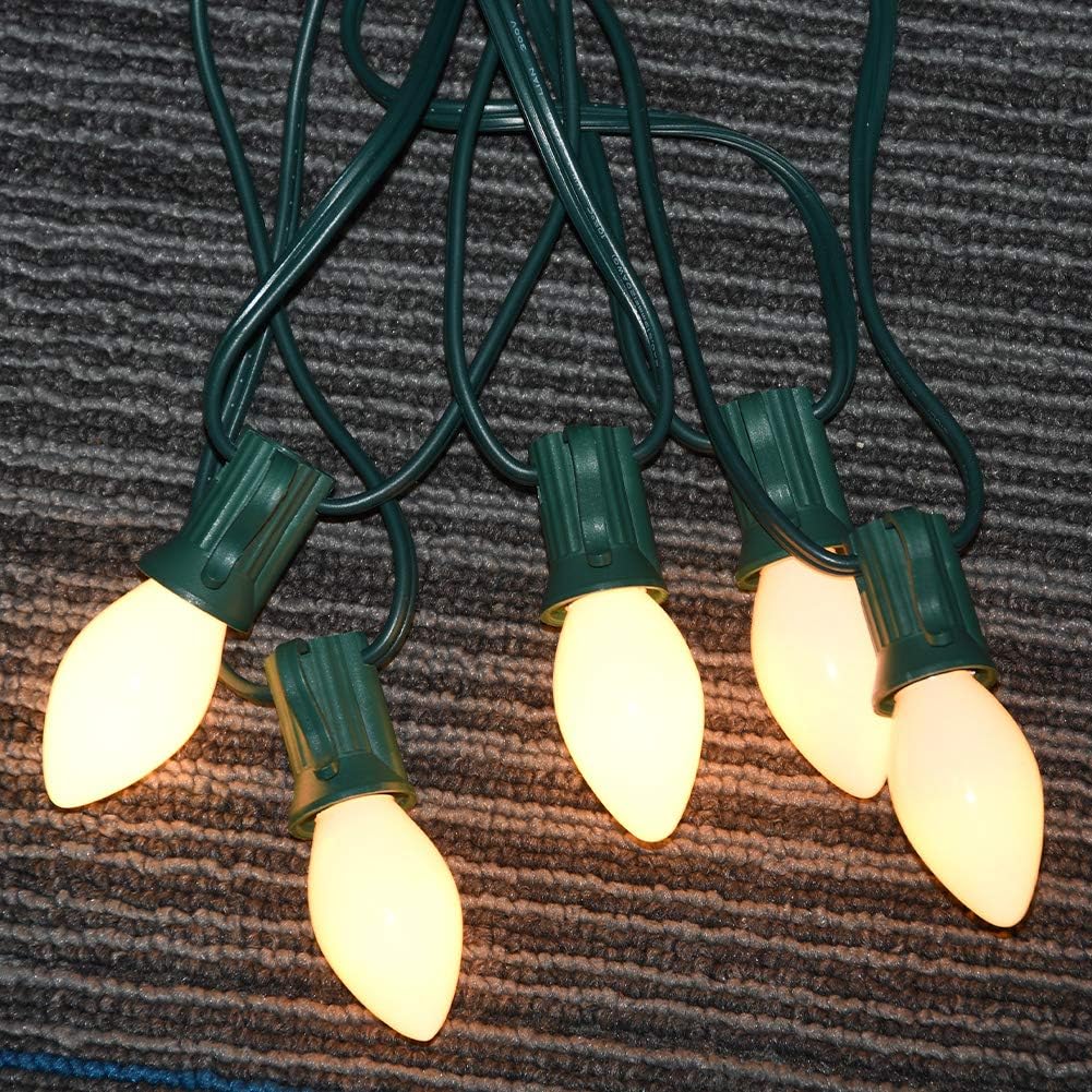25 Bombillas C7 Blancas Incandescentes Cerámica Base E12