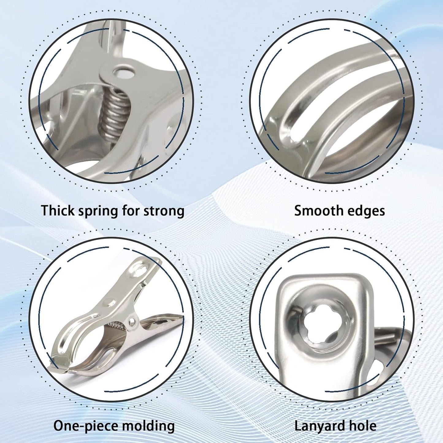 60 Clips Acero Inox 5/8pulg para Invernadero Redes