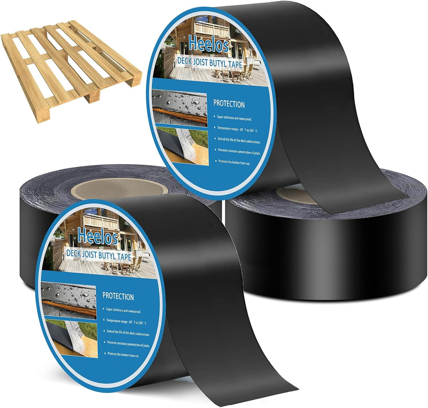 Cinta butilo 3x50pies pack 4 impermeable uso construcción
