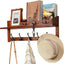 Perchero pared estante 26" 8 ganchos metal nogal retro