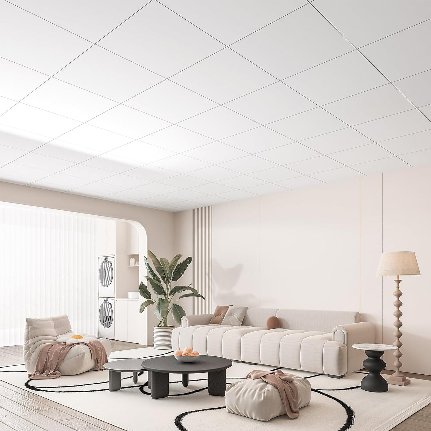 Azulejos techo PVC 24x24pulg 12 pzas color blanco