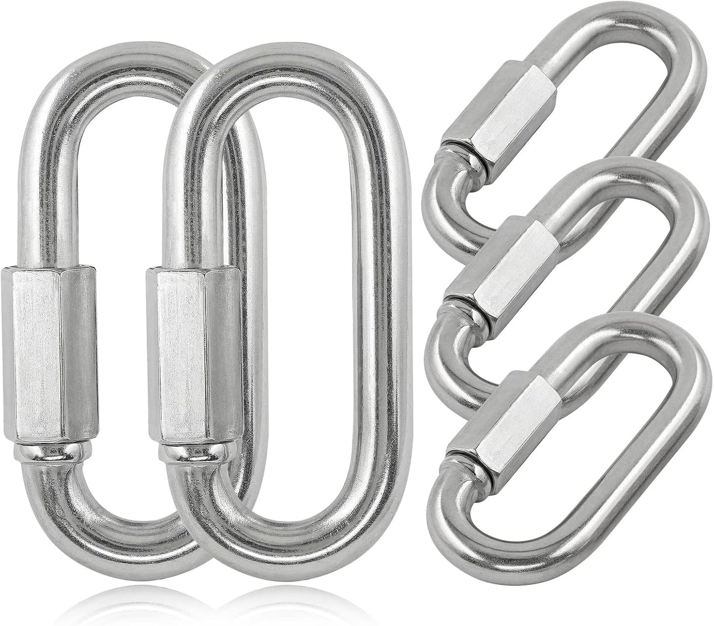 5 Cadenas Enlace Rápido M12 Acero Inox 1/2pulg Capacidad 2500lb