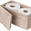Caja mimbre rollos papel higiénico blanco lavado