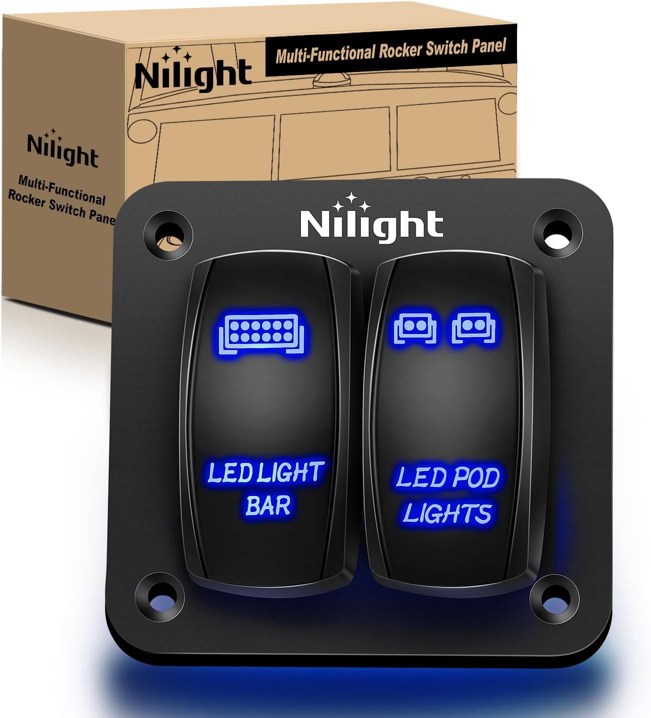 Interruptor basculante LED aluminio 12/24V 5 pines con luces