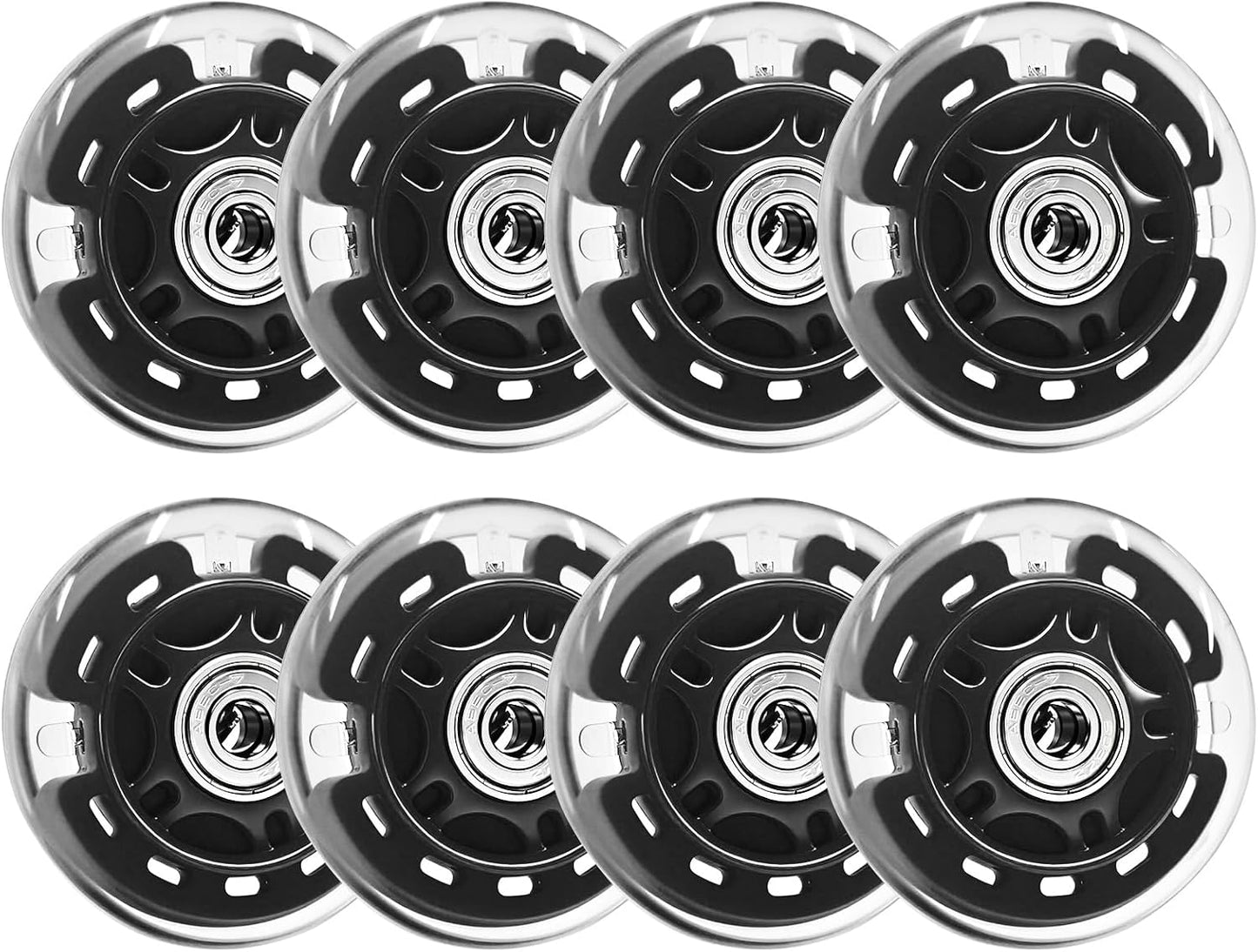 8 Ruedas patines 2.835pulg comp duradera negro