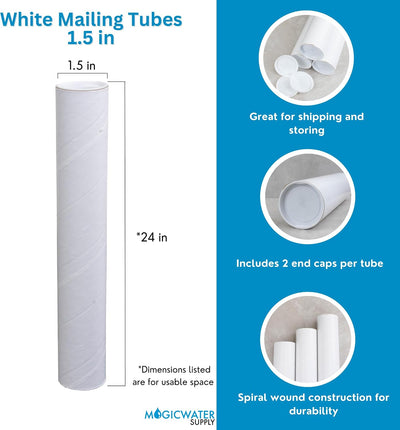 Tubo correo 1.5x24pulg blanco set 6 para carteles y