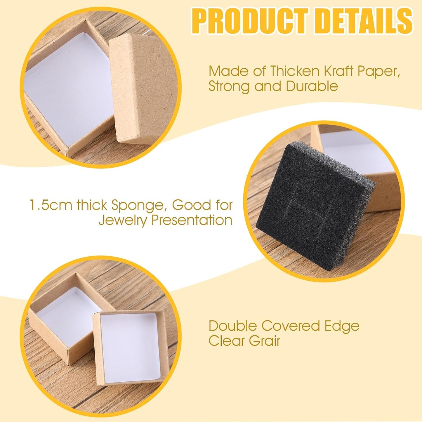 48 Cajas Regalo Joyería 2x2pulg Mini Caja Espuma